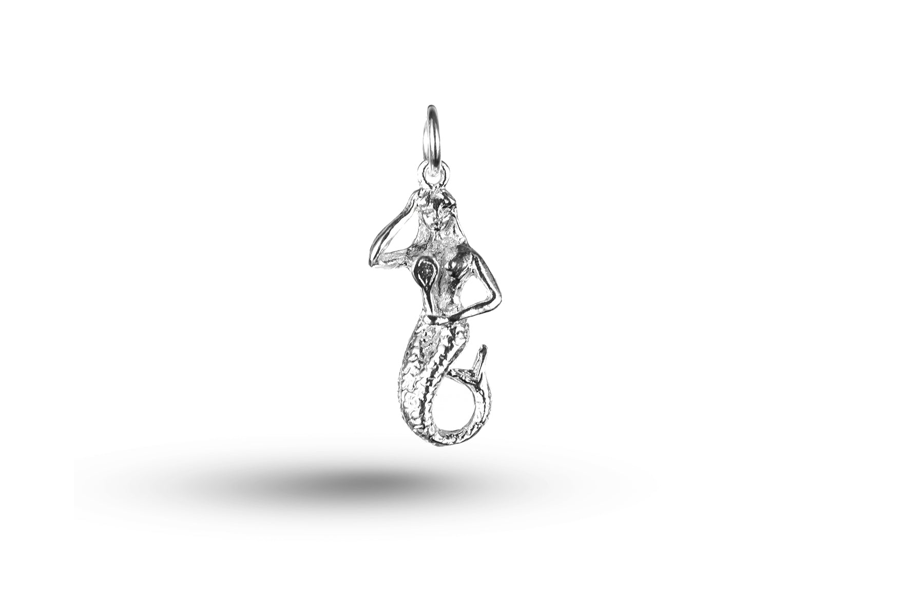 White gold Mermaid and Looking Glass charm.