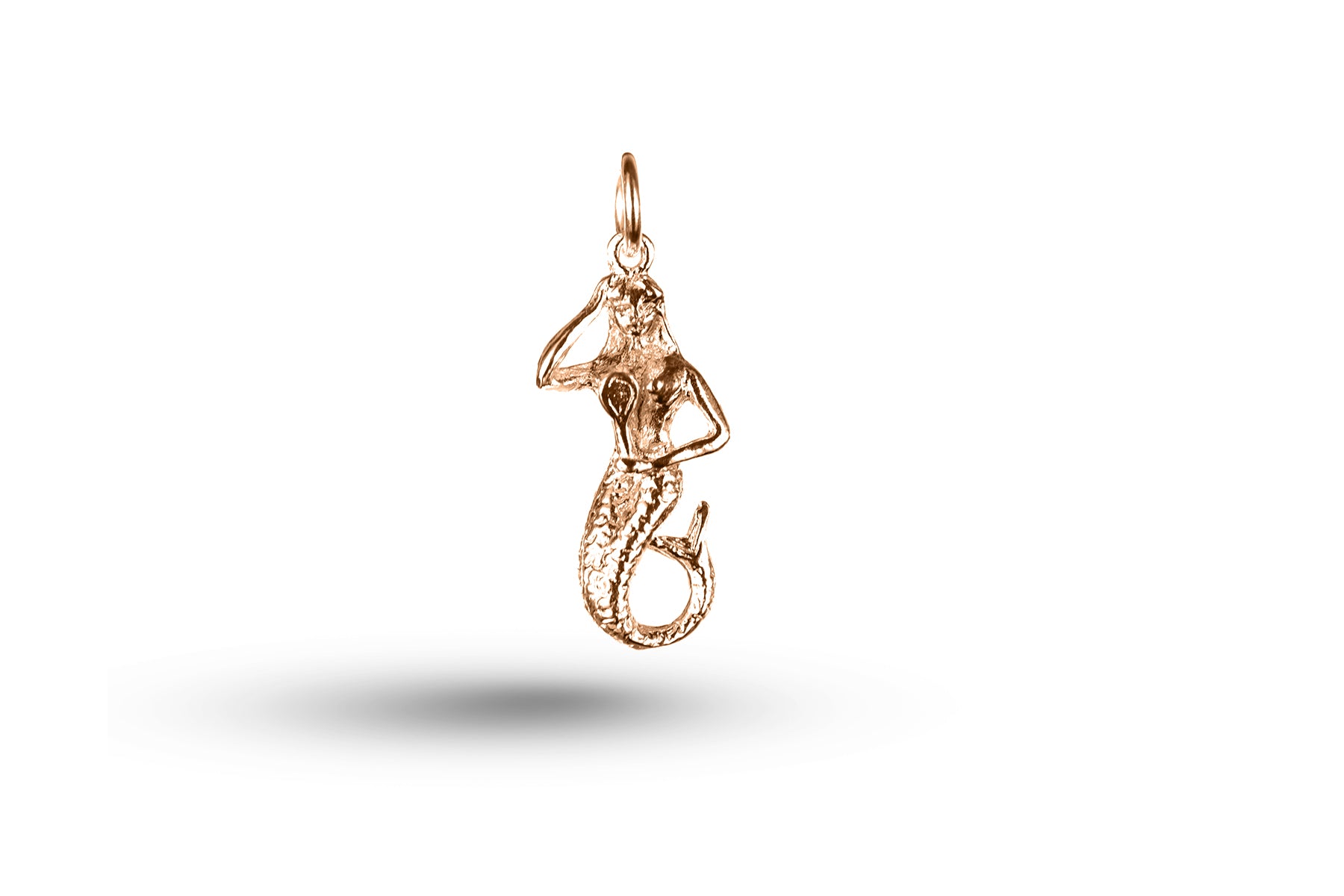 Rose gold Mermaid and Looking Glass charm.