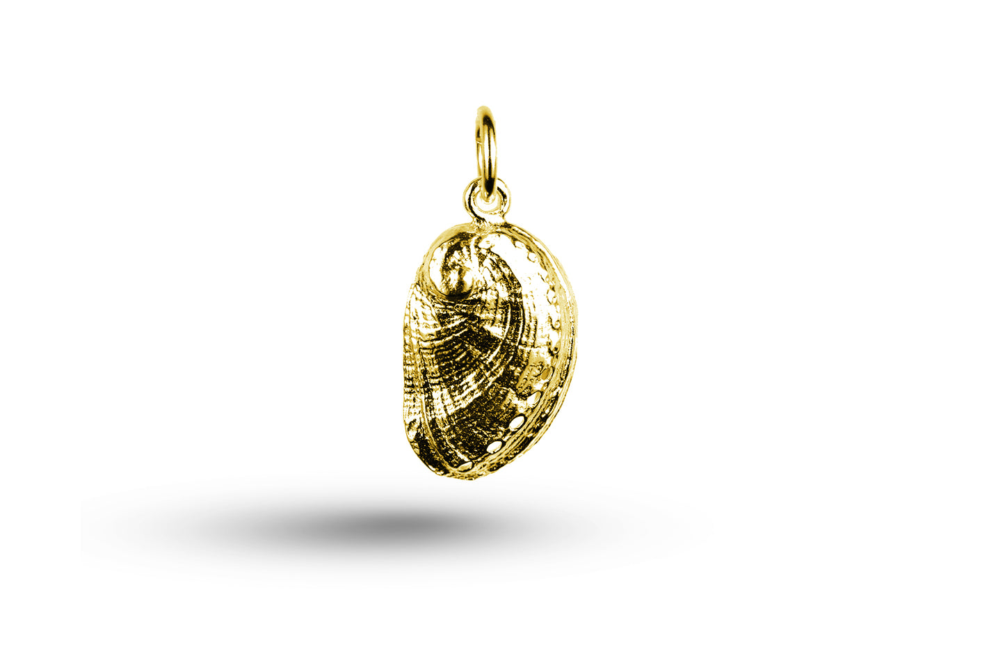 Yellow gold Ormer Shell charm.