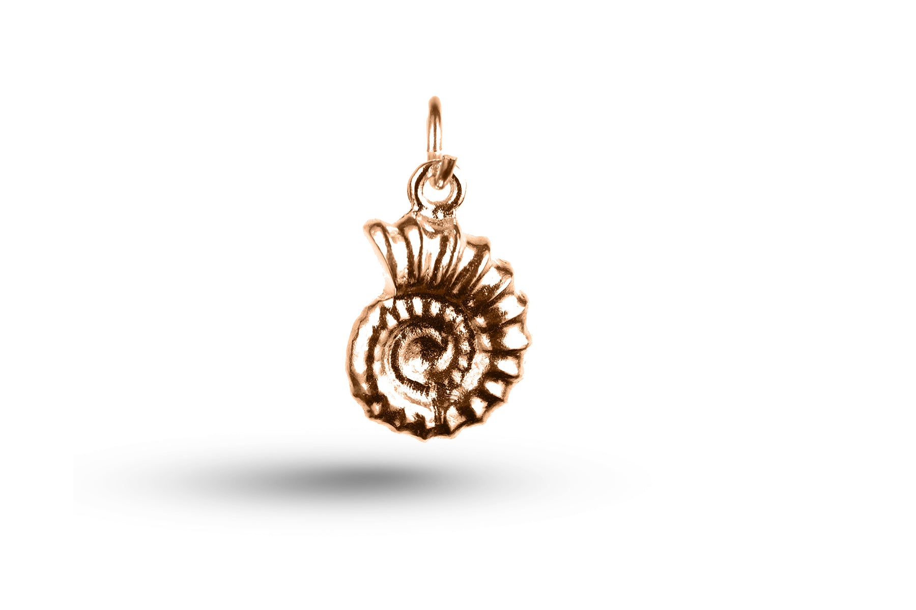Luxury rose gold ammonite charm.