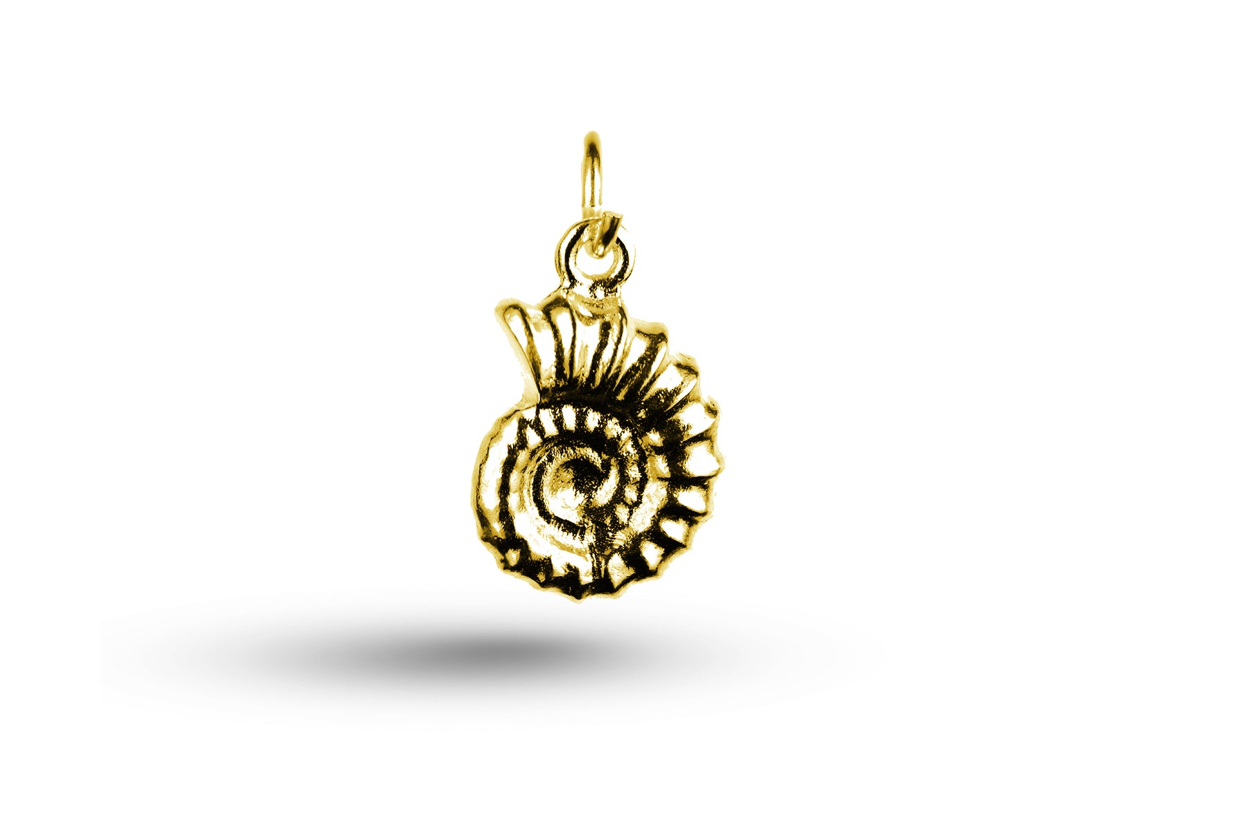 Luxury yellow gold ammonite charm.