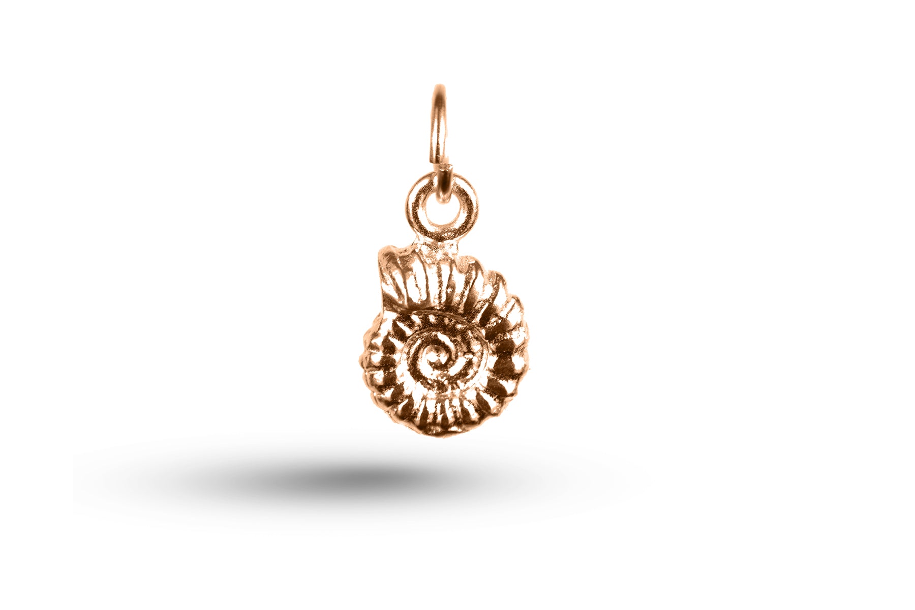 Rose gold Ammonite charm.