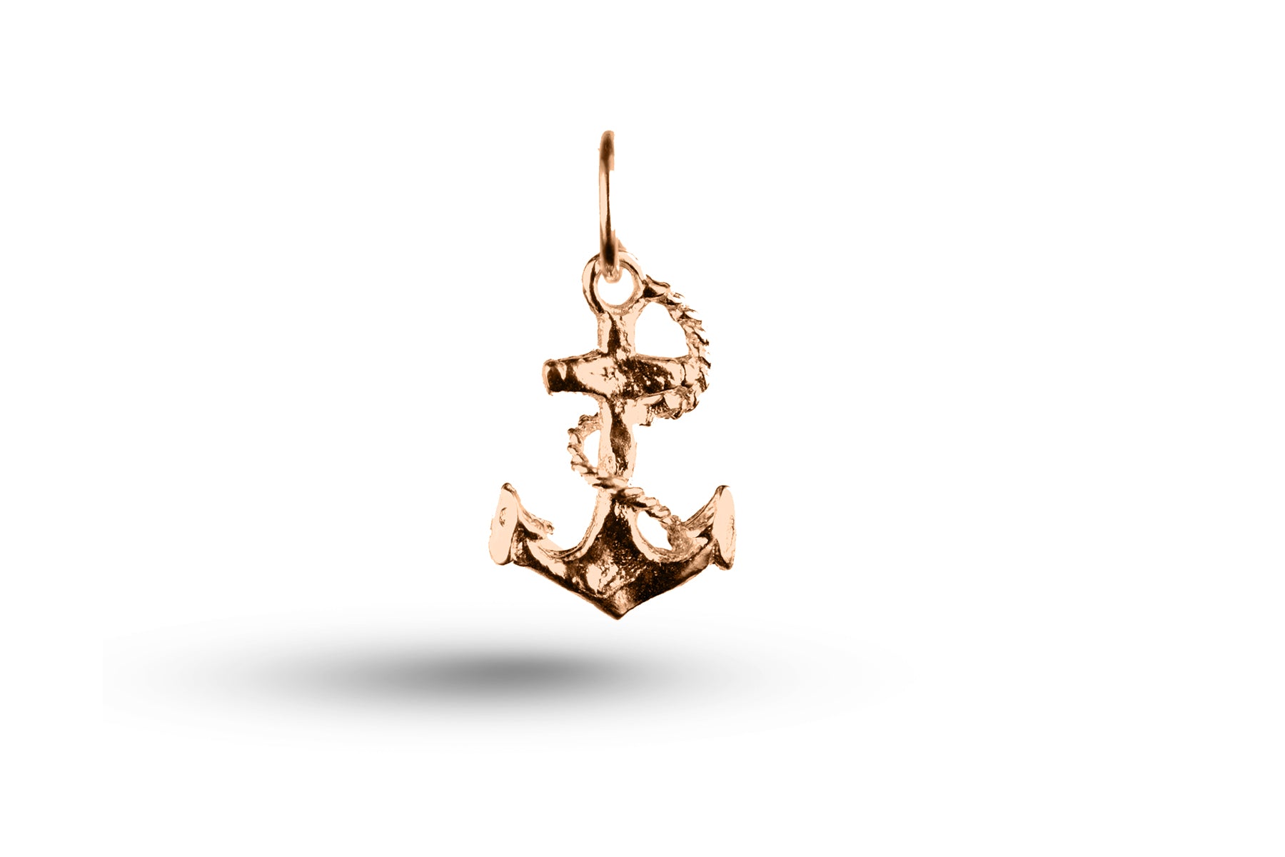 Luxury rose gold anchor with rope charm.