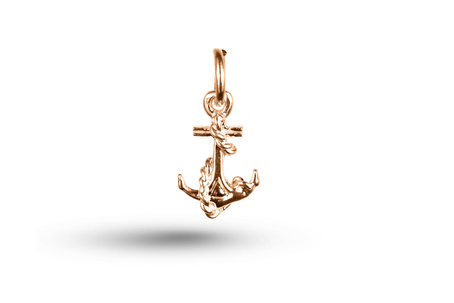 Rose gold Anchor with Rope charm.