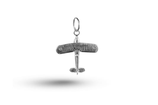 Luxury white gold bi-plane charm.