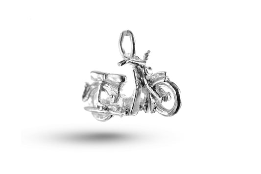 White gold Moped Bike charm.