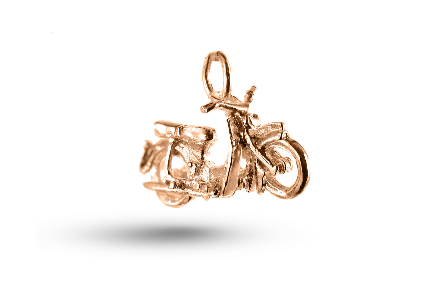 Rose gold Moped Bike charm.