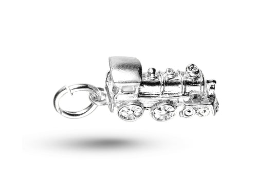 White gold Train charm.