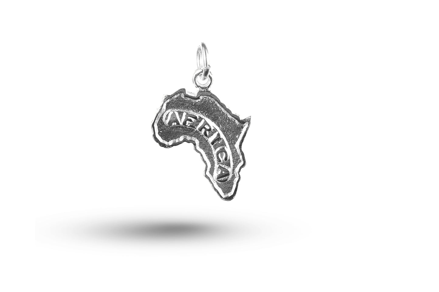 Luxury white gold Africa map charm.