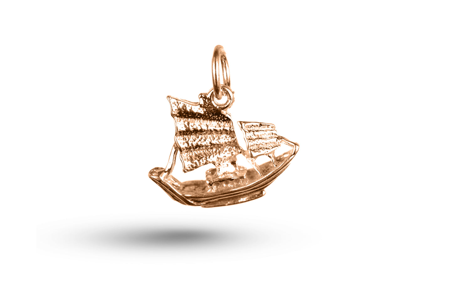 Rose gold Chinese Junk charm.