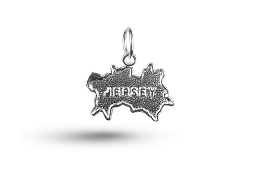White gold Jersey Map charm.