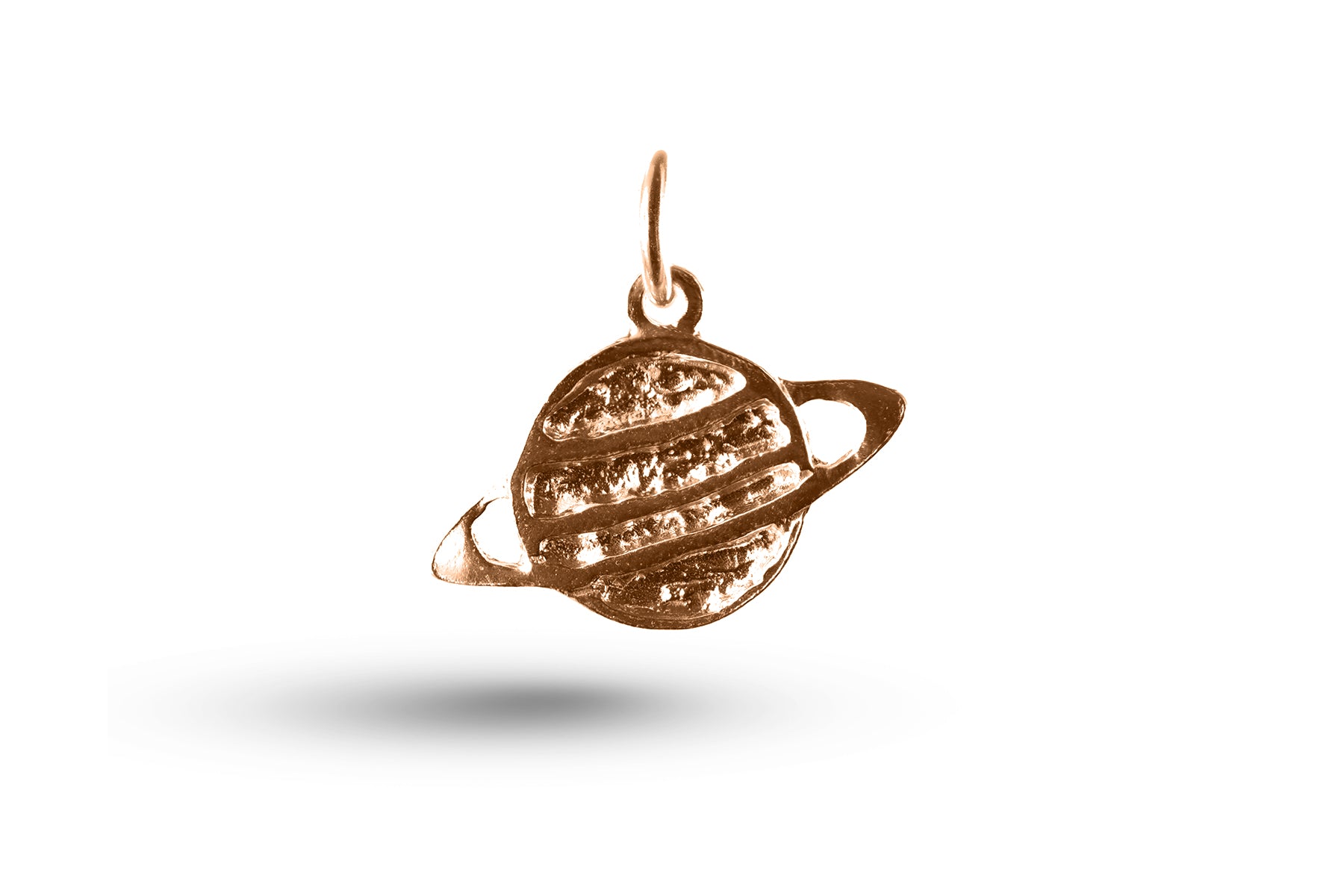 Rose gold Saturn Planet charm.