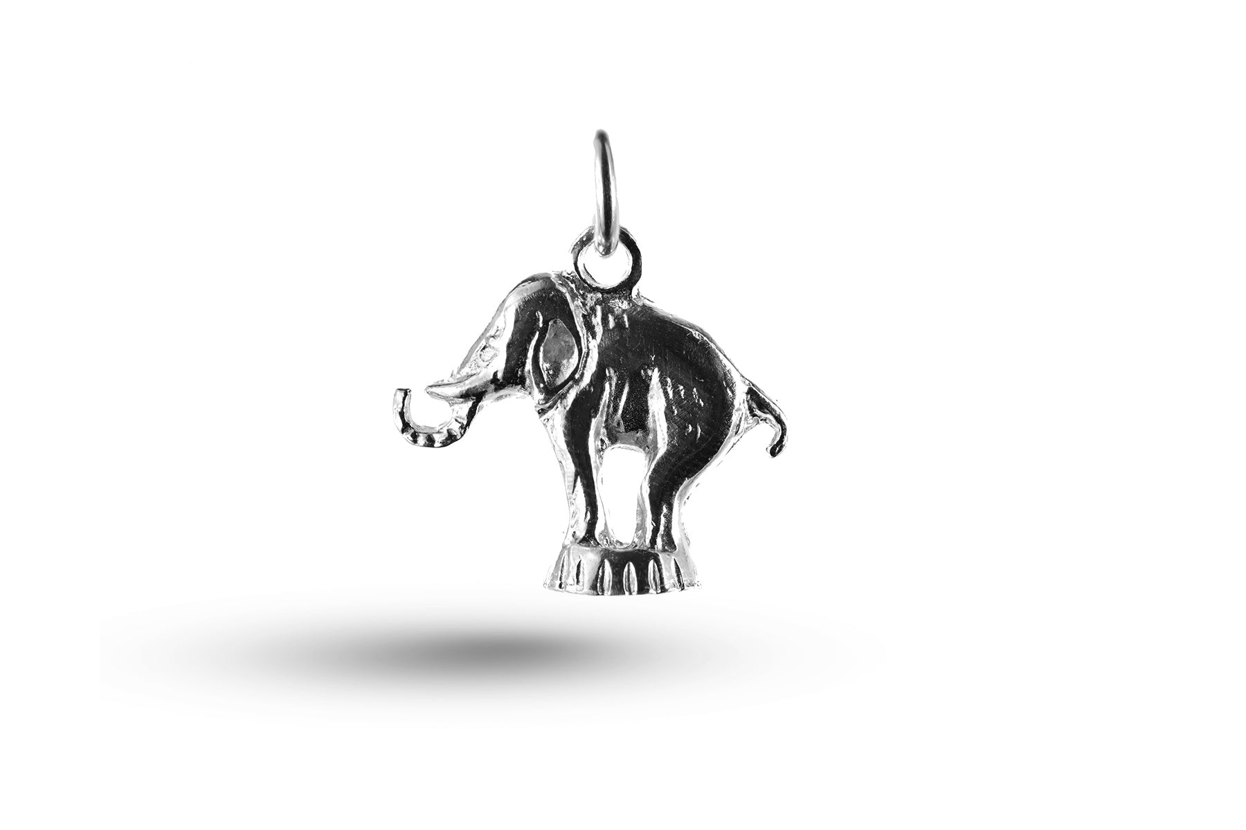 White gold Large Elephant on Stand charm.