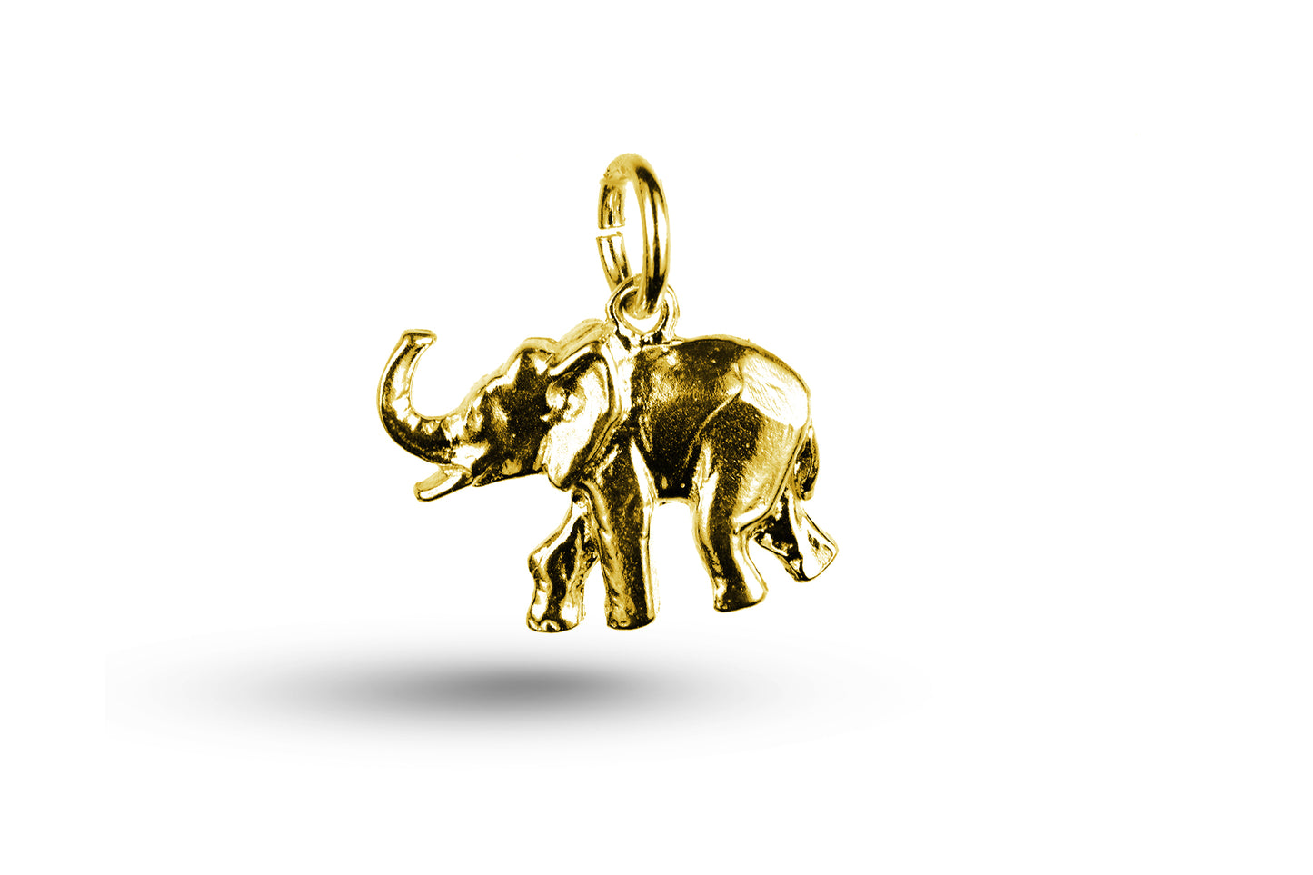 Yellow gold Charging Elephant charm.