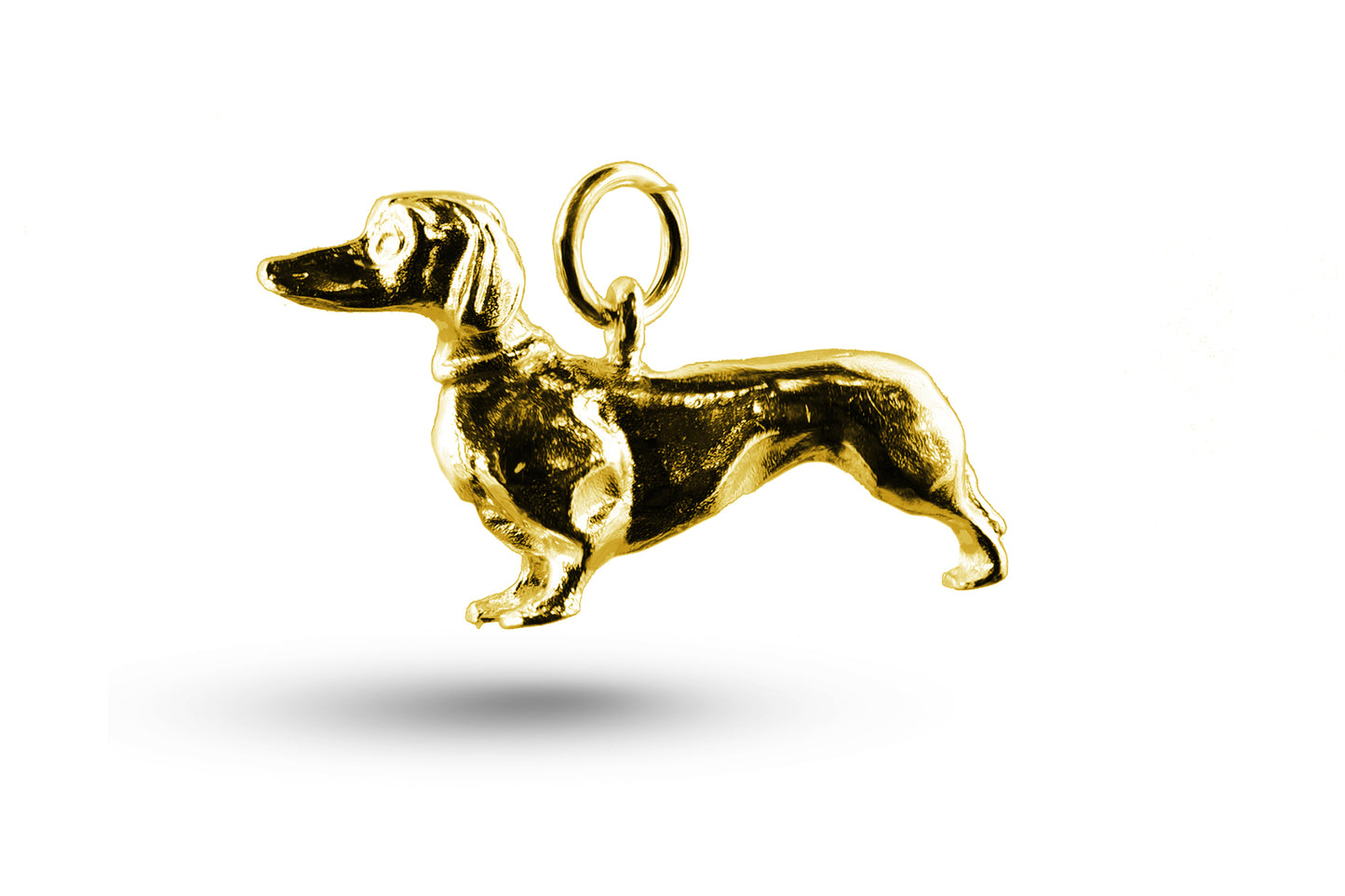 Yellow gold Dachshund Dog Charm.