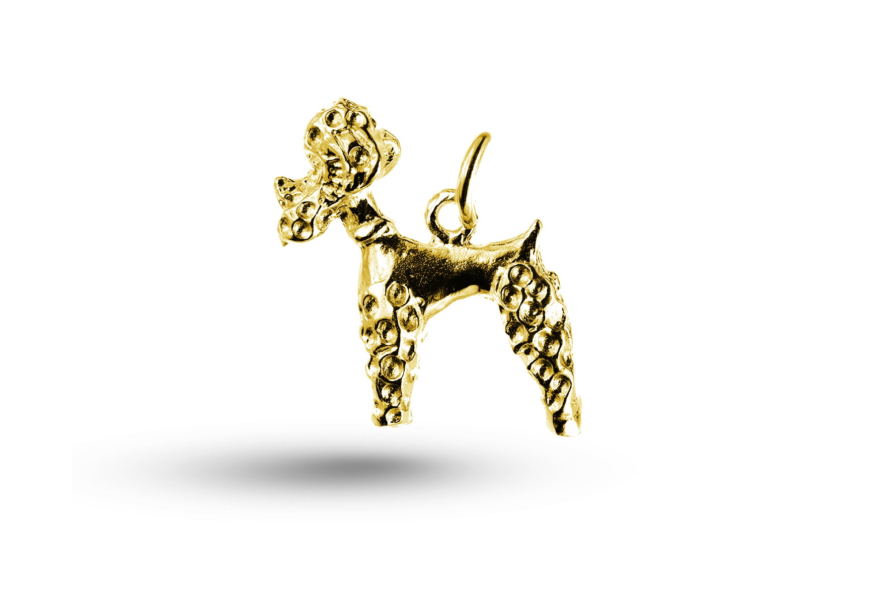 Yellow gold Poodle Dog charm.