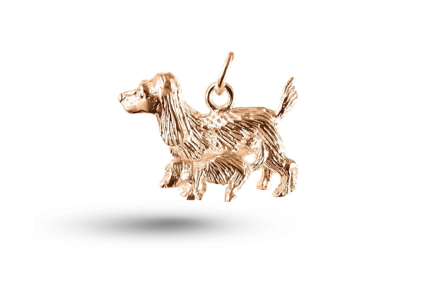 Rose gold Dog and Pup charm.