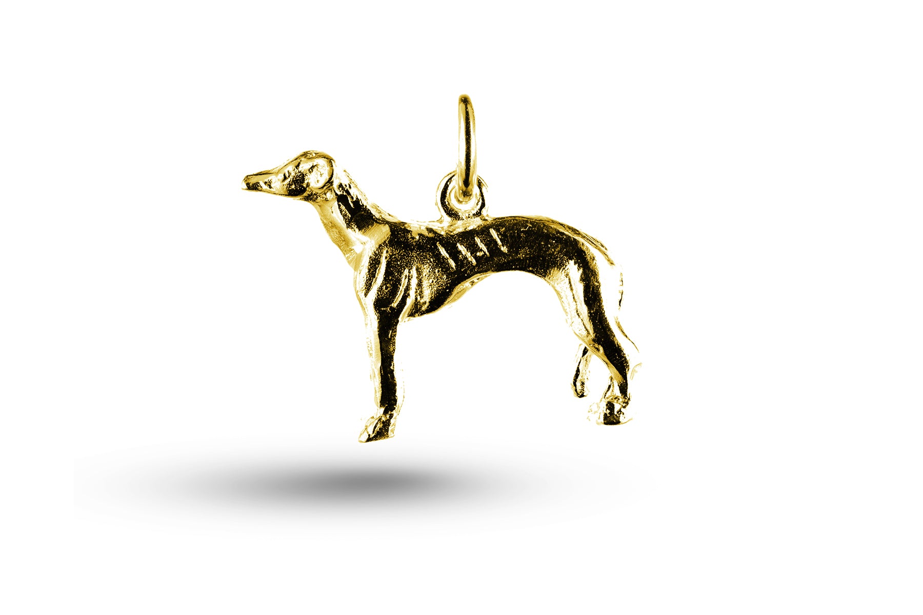 Yellow gold Greyhound Dog charm.