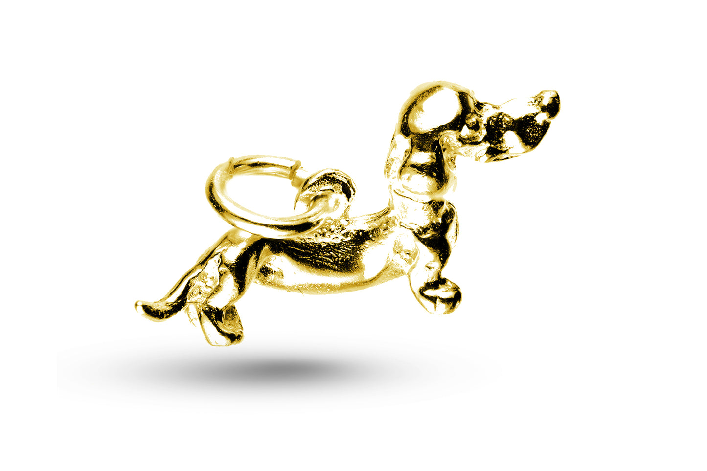 Yellow gold Dachshund Dog Charm.