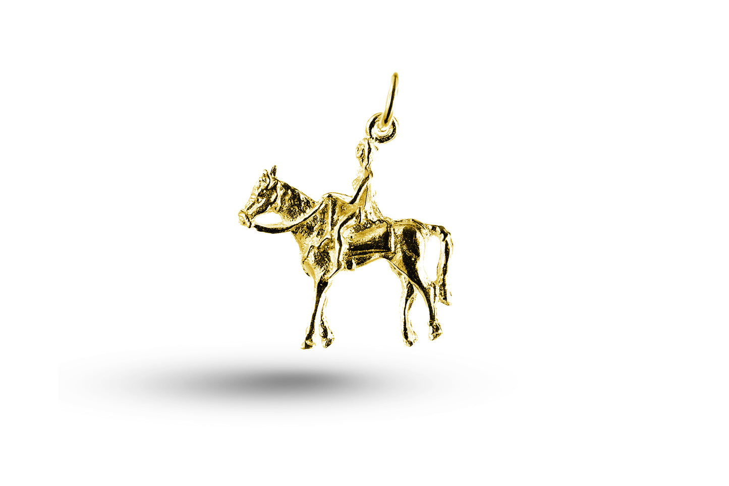 Yellow gold Lady Godiva on Horse charm.
