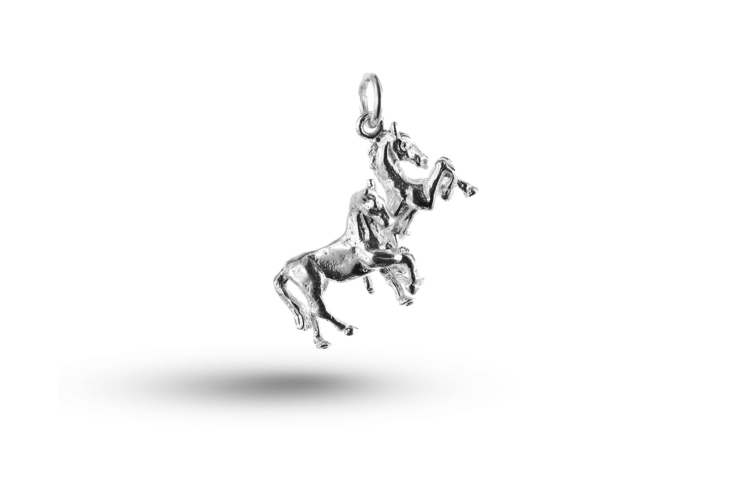 White gold Horse and Foal charm.