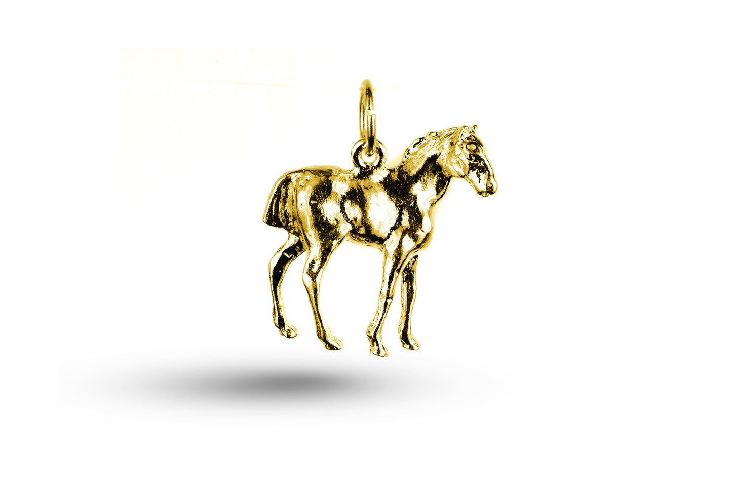 Yellow gold Walking Horse charm.