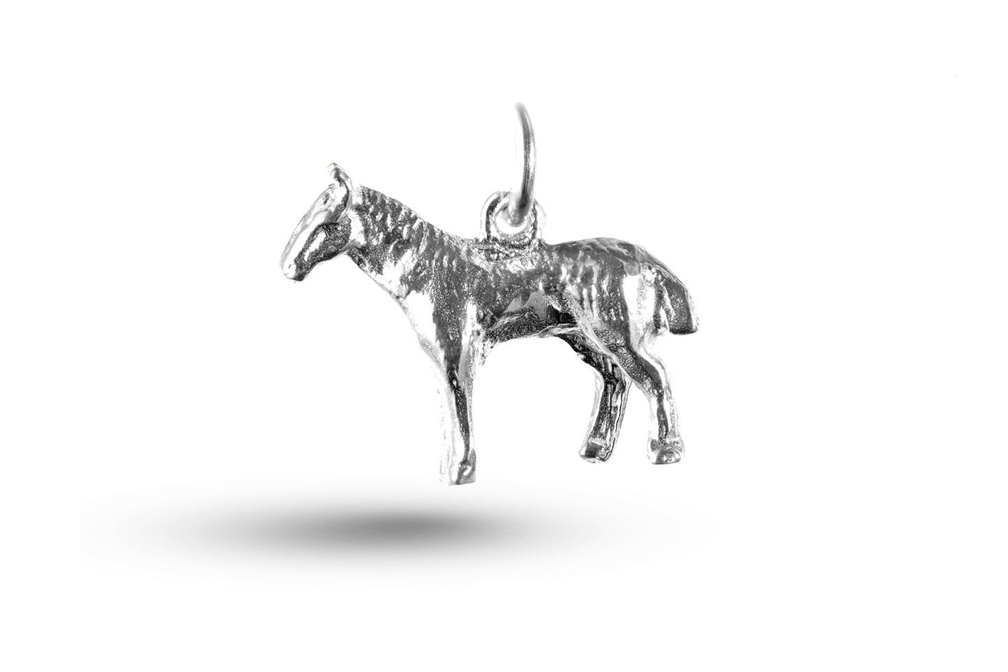White gold Standing Horse charm.