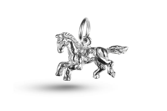 Luxury white gold Cantering Horse charm.