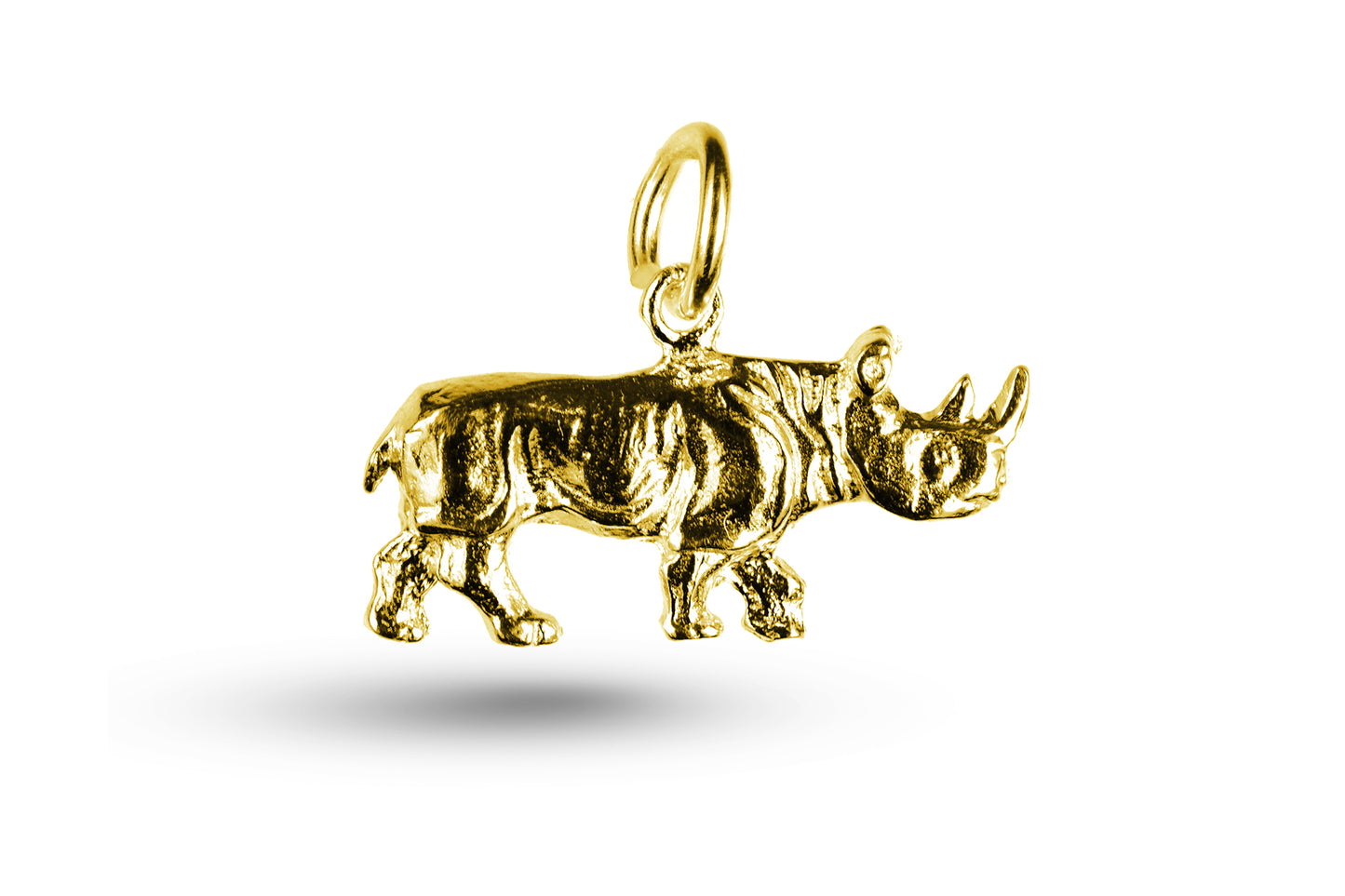 Yellow gold Rhino charm.