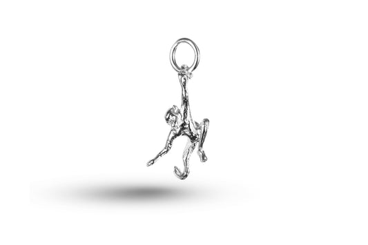 White gold Monkey Swinging charm.