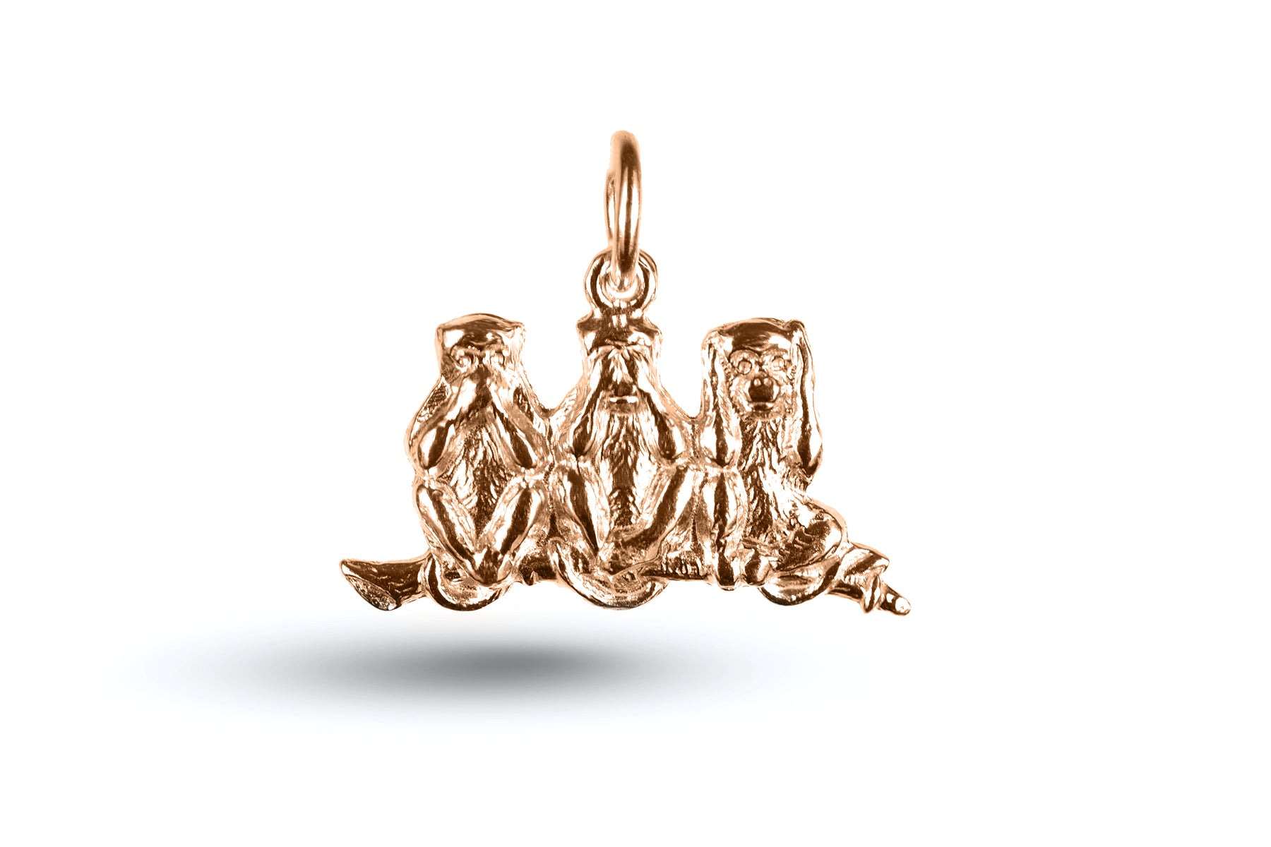Luxury rose Gold 3 Wise Monkeys Charm.