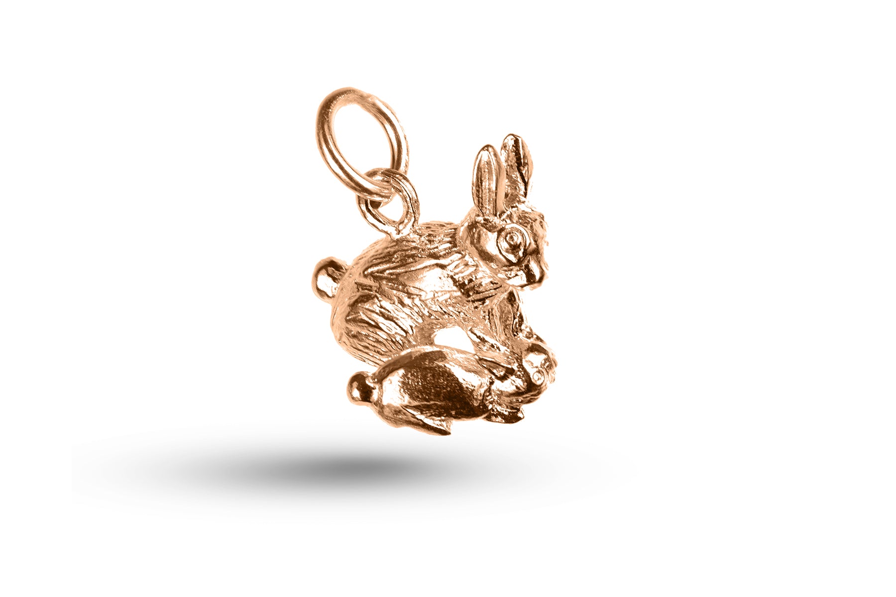 Rose gold Rabbit and Baby charm.