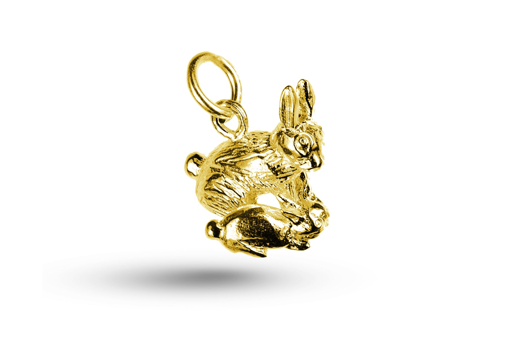 Yellow gold Rabbit and Baby charm.