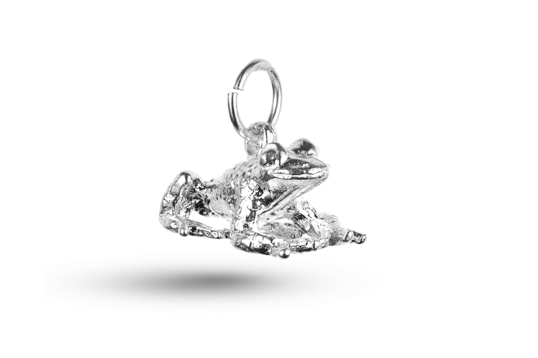 White gold Crouching Frog Charm.