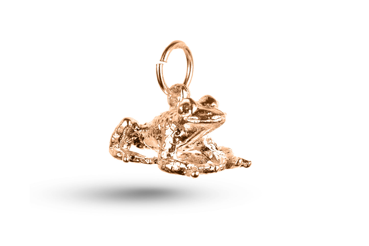 Rose gold Crouching Frog Charm.