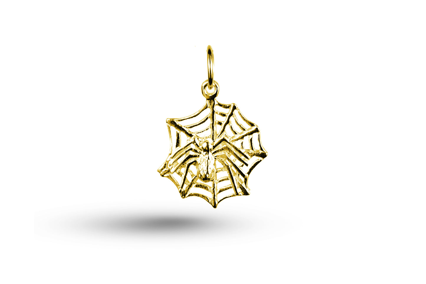 Yellow gold Spider Web charm.