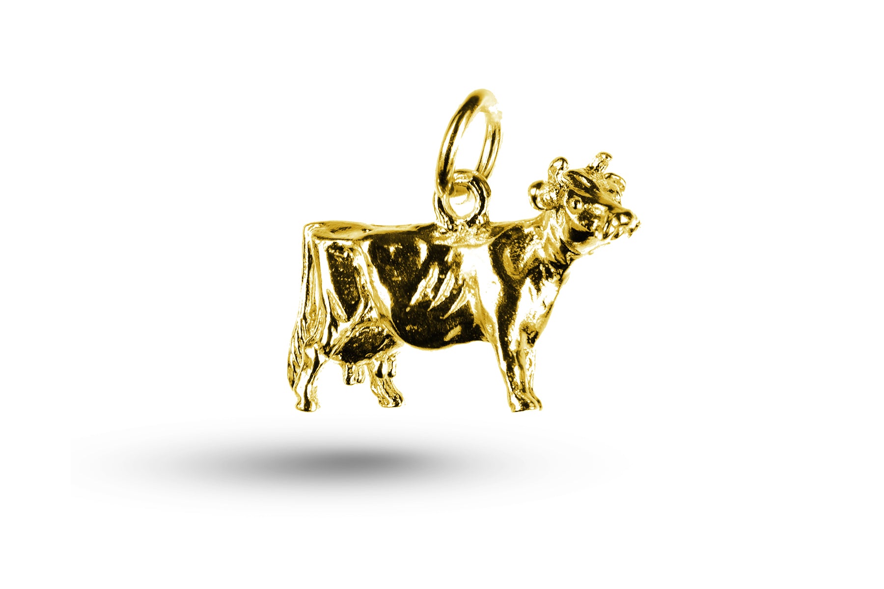 Yellow gold Large Cow charm. 