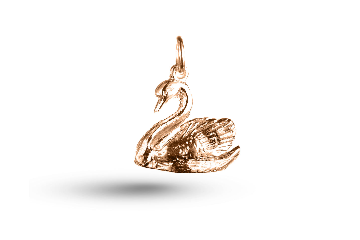 Rose gold Swan charm.