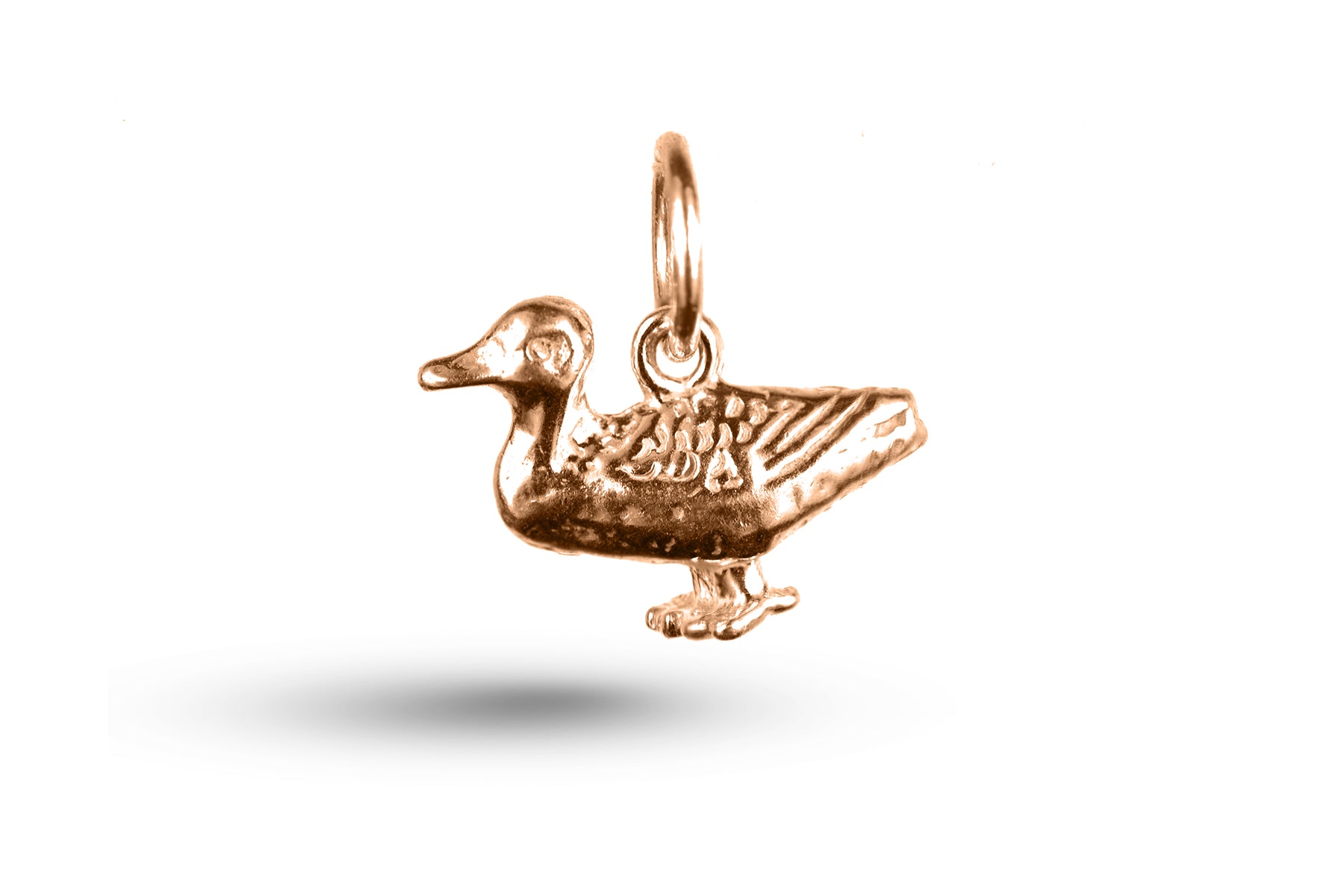 Rose gold Standing Duck charm.