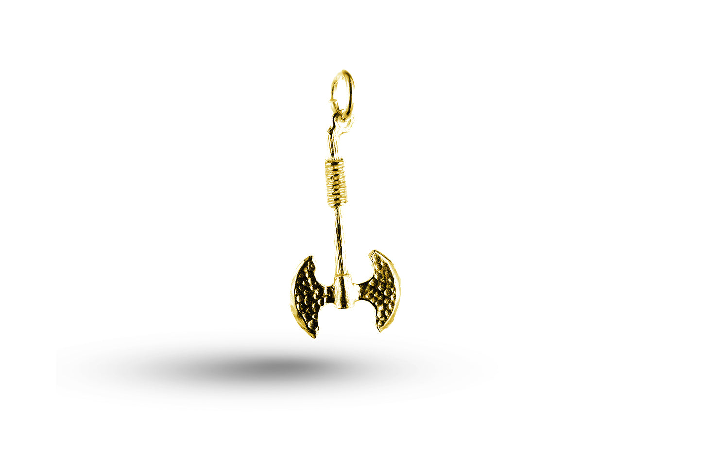Luxury yellow gold axe charm.