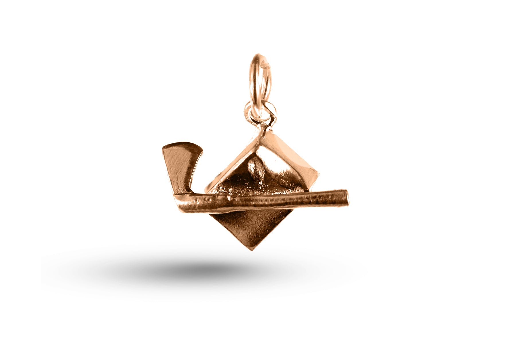 Luxury rose gold axe and block charm.