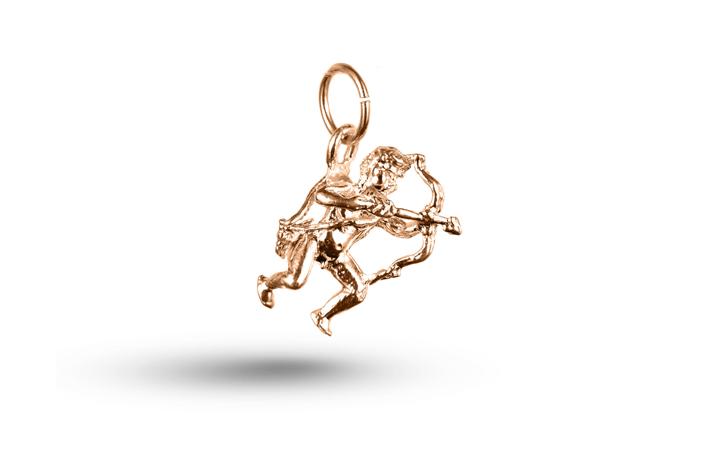 Rose gold Cupid with Bow and Arrow charm.