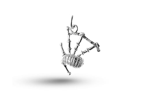 White gold Bagpipes charm.