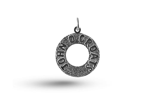 White gold John O Groats charm.