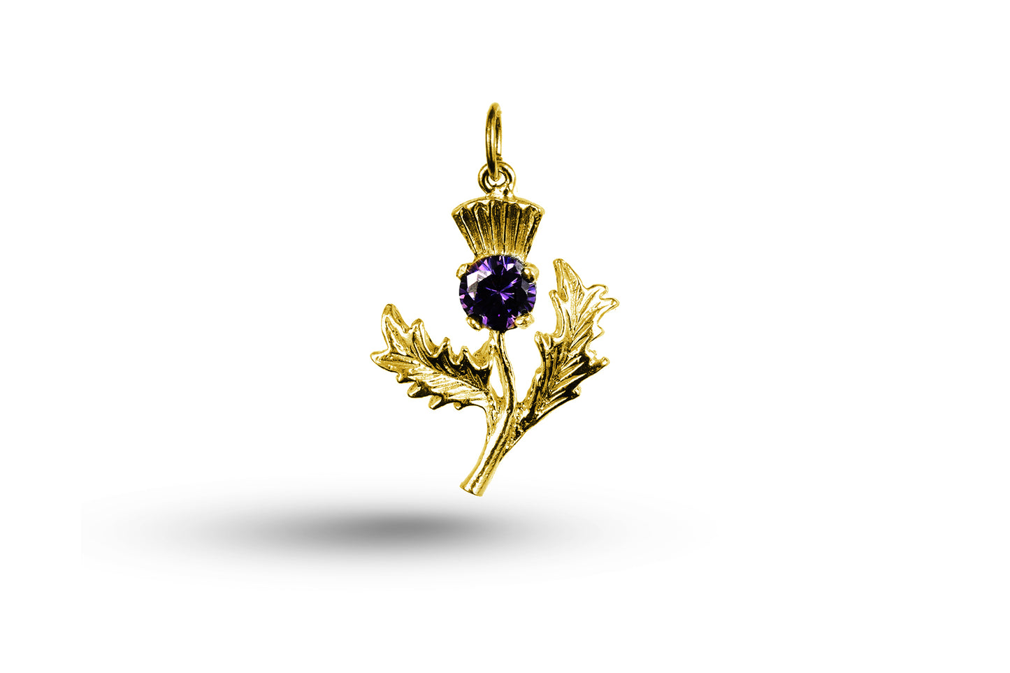 Yellow gold Thistle and Stone charm.