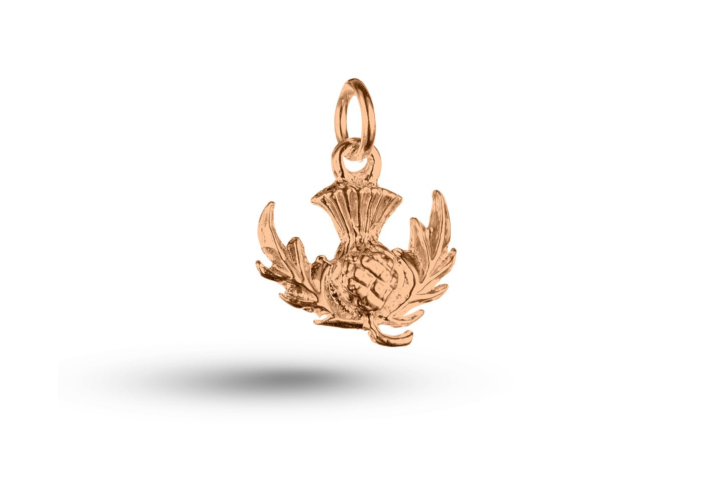 Rose gold Thistle charm.