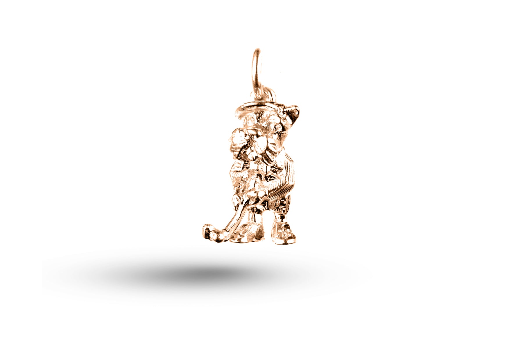 Rose gold Scottie Dog Golfer charm.