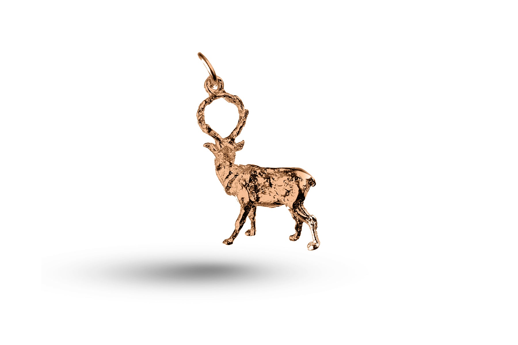 Luxury rose gold alert stag charm.
