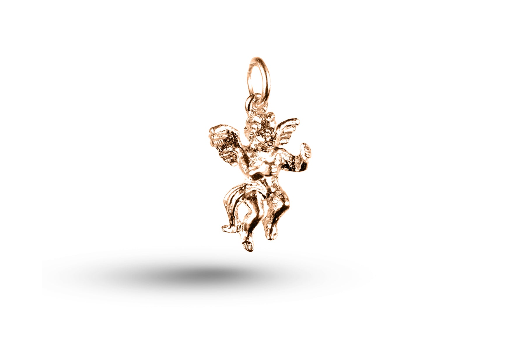 Rose gold Cupid and Harp charm.