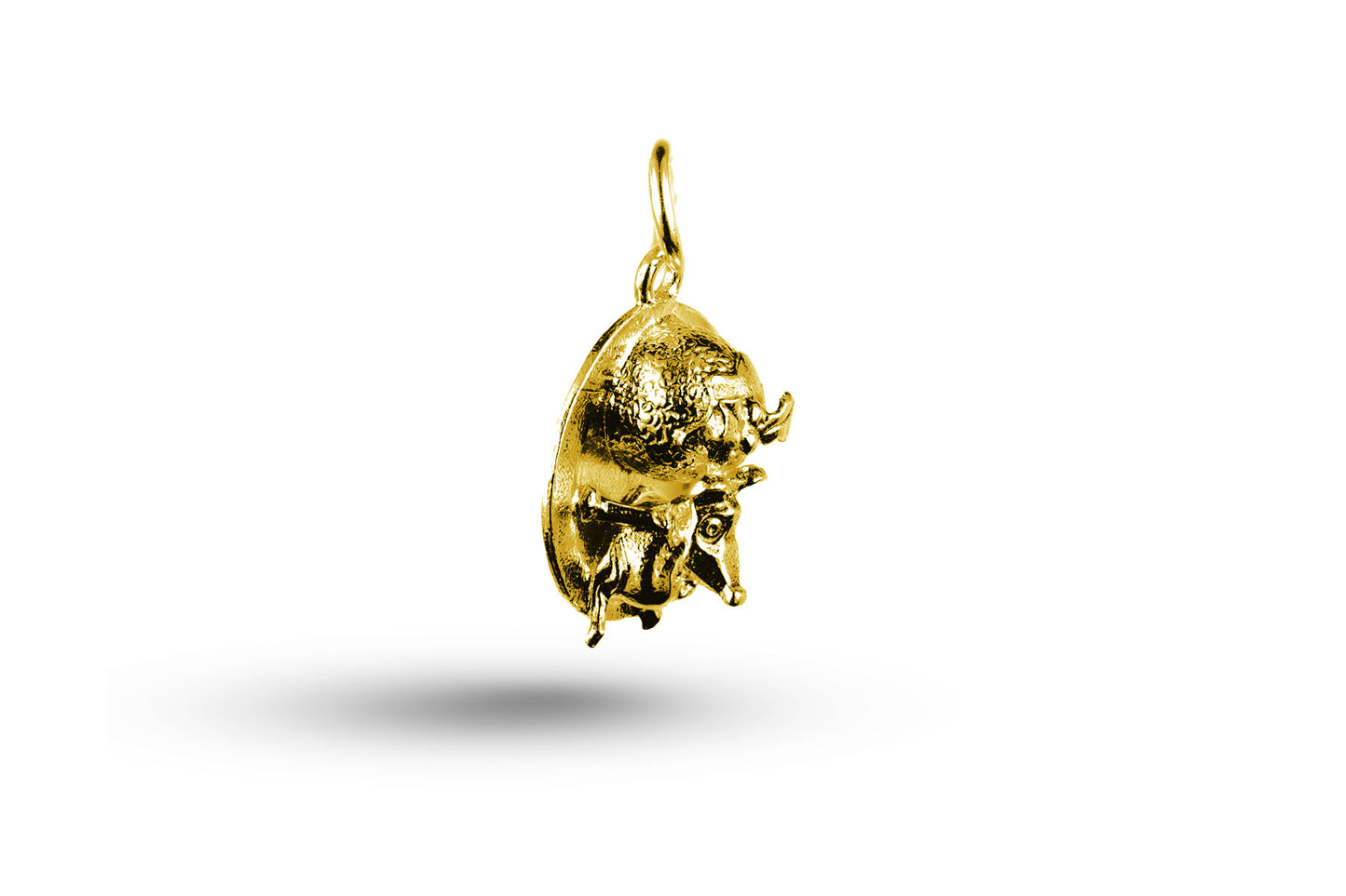 White gold Mouse on Christmas Pudding charm.